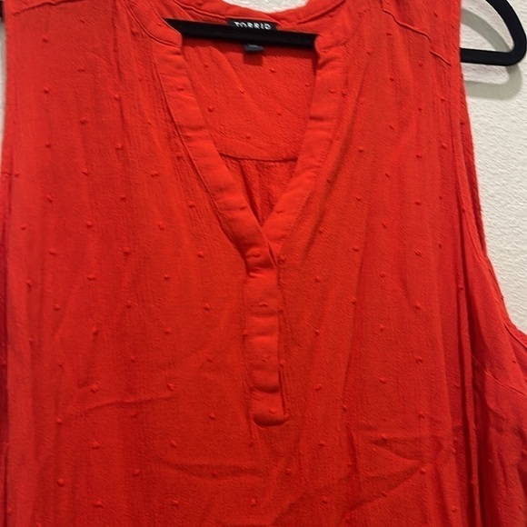 Torrid Harper Swiss Dot Sleeveless Red Tunic Tank 3X - Picture 5 of 10